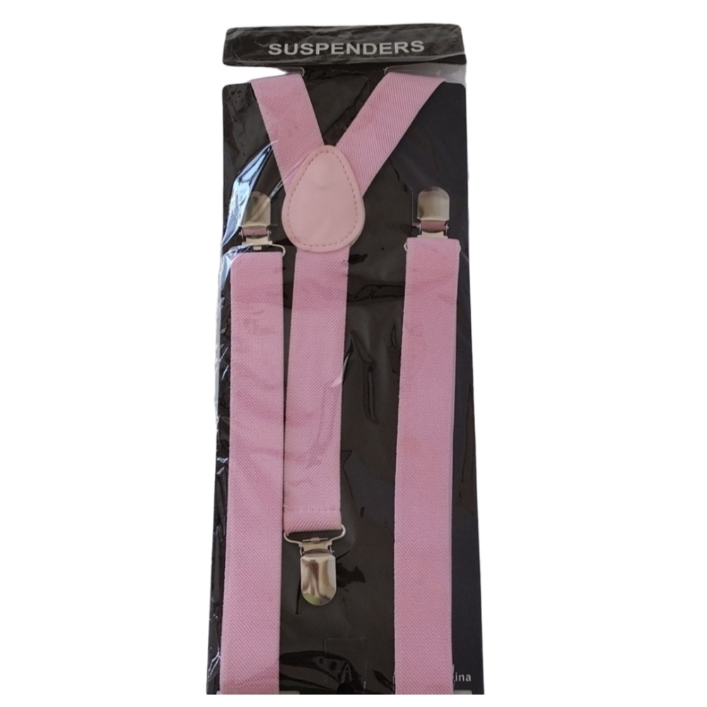 Unbranded ‎ Unisex Adjustable Length Pink Y-Shape Suspeders